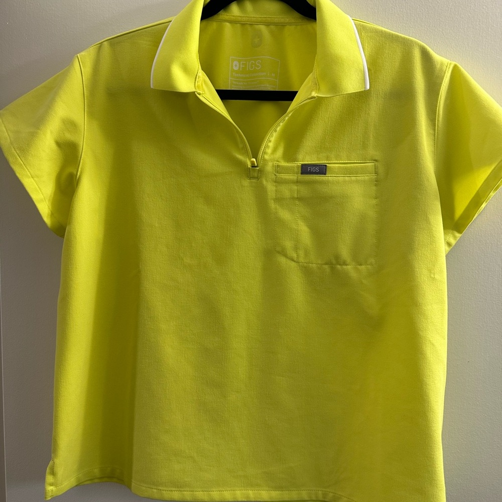 Figs Serving Lime Polo Shirt Short Sleeve Casual